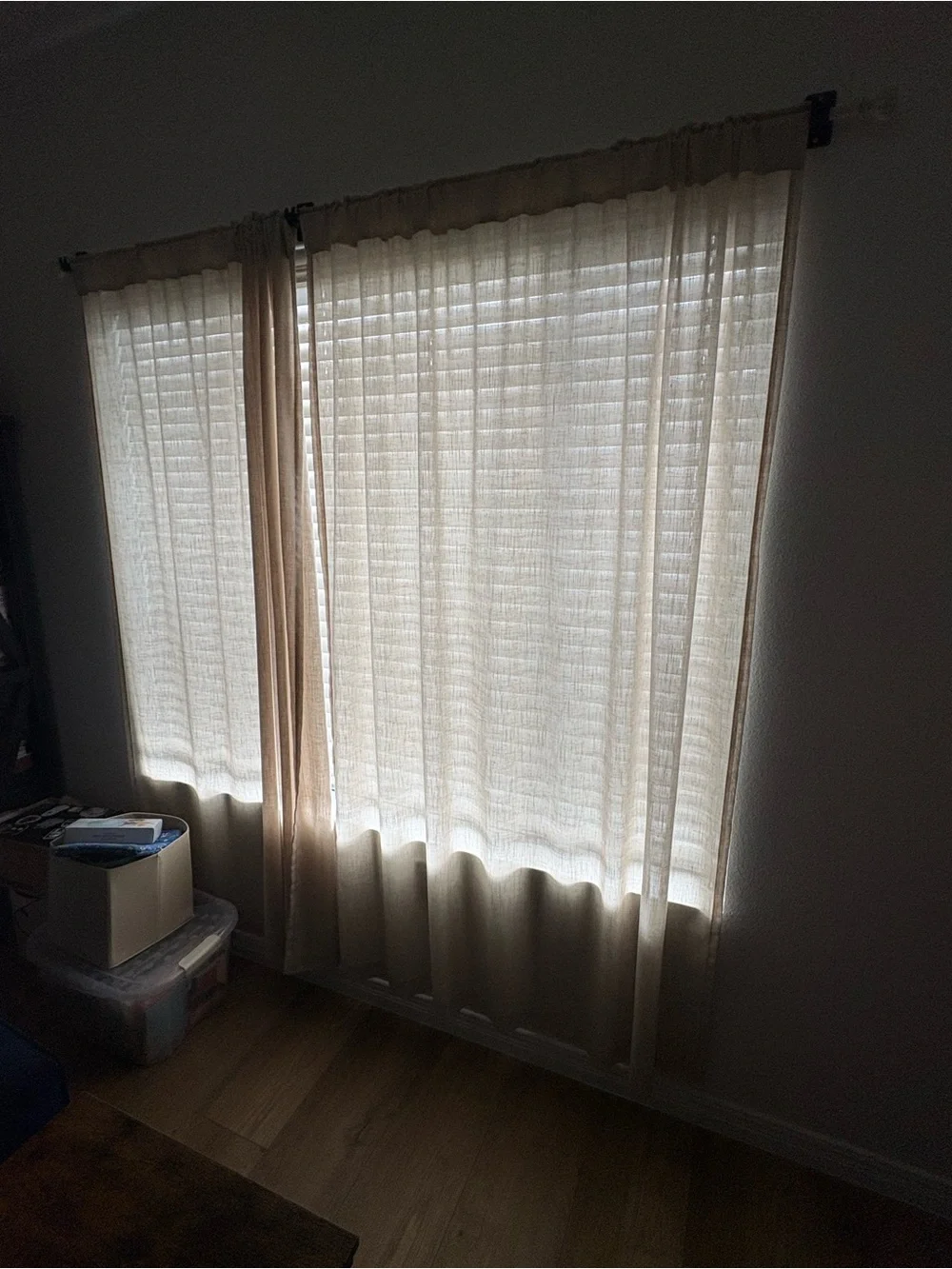 Beige Sheer linen Curtain Panels